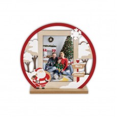 Christmas "Radal" Wooden Round 4x6" Photo Frame